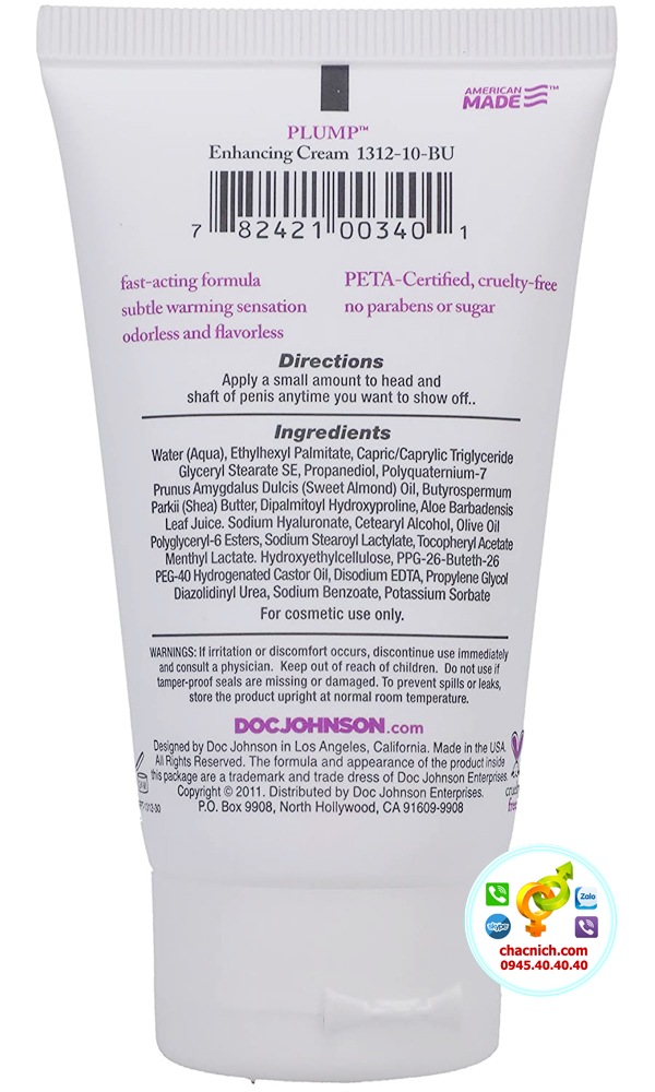 Công dụng của Gel Cương Dương Nam Doc Johnson Plump